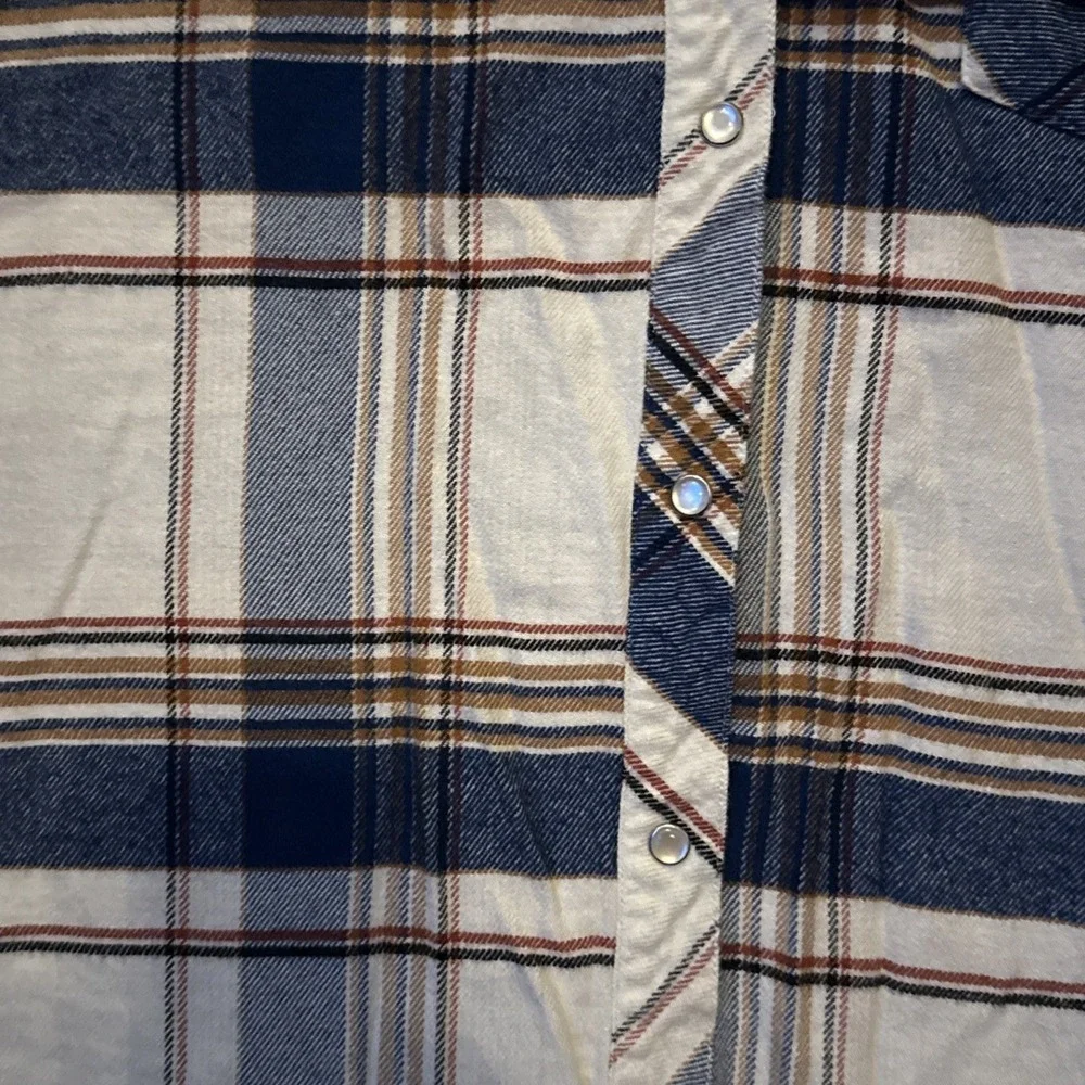Idyllwind Miranda Lambert Shirt Womens XL White Blue Plaid Pearl Snap Western - Picture 10 of 12